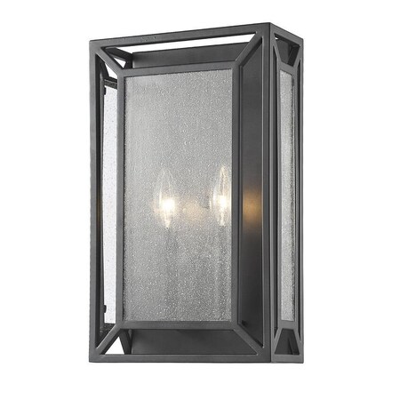 Z-LITE Braum 2 Light Wall Sconce, Bronze And Clear Seedy 6005-2S-BRZ